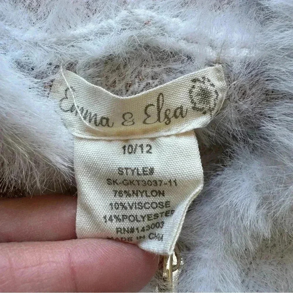 Emma & Elsa Long Sleeves Cozy Viscose Blend Gray Gold Polka Dots SZ 10/12 # 2065 - Picture 7 of 9